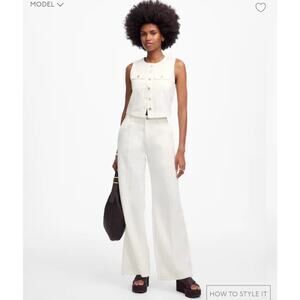 NWT Madewell Petite Wide-Sweep Trousers: Airy Denim Edition Size 25P